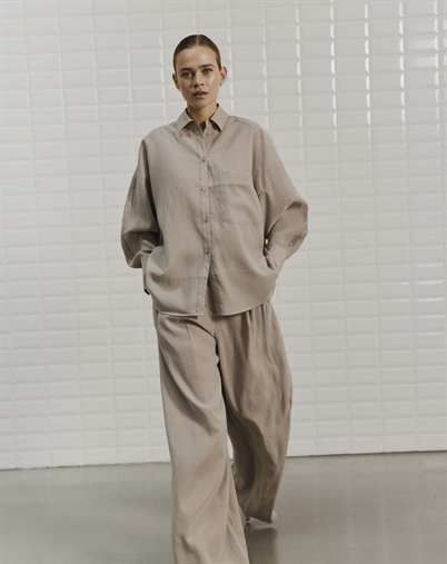 With Black - WBLMarleen Oversize Skjorte - Grey Sand